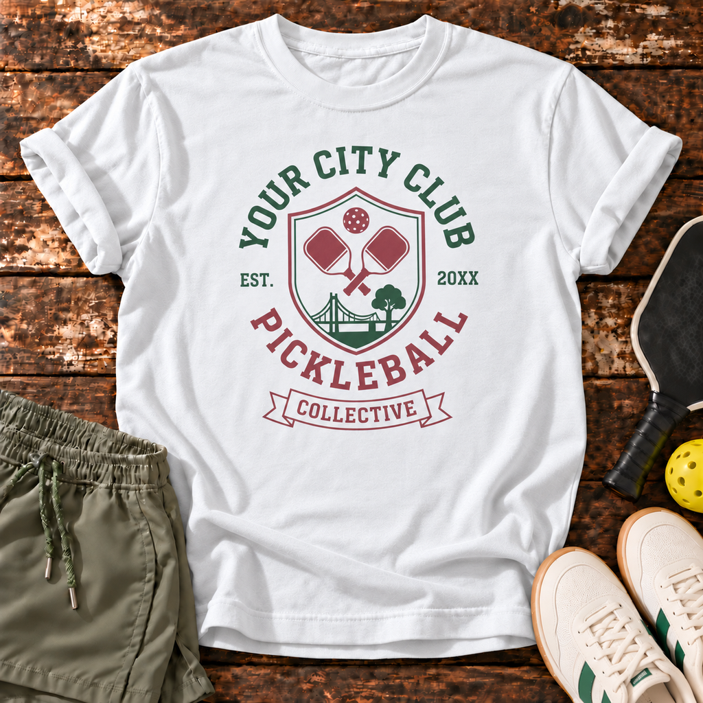 City Club T-Shirt — White — fresh sneakers flatlay