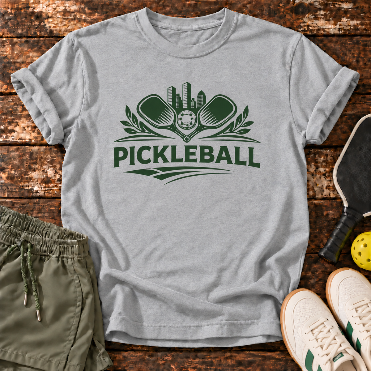 Classic Pickleball T-Shirt — Sport Grey — Fresh Dink Society Sneakers mockup