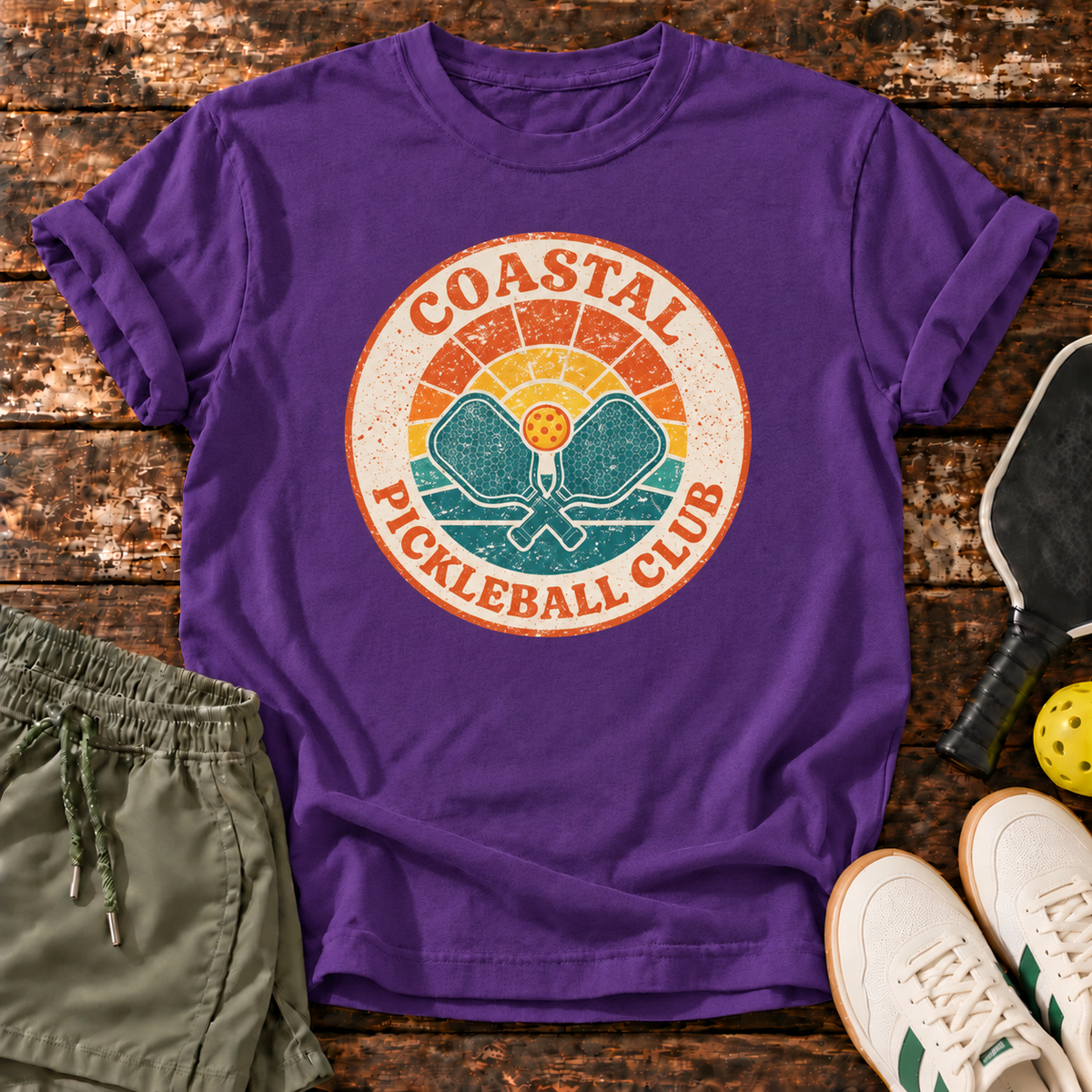 Coastal Club T-Shirt — Purple — Fresh Dink Society Sneakers mockup
