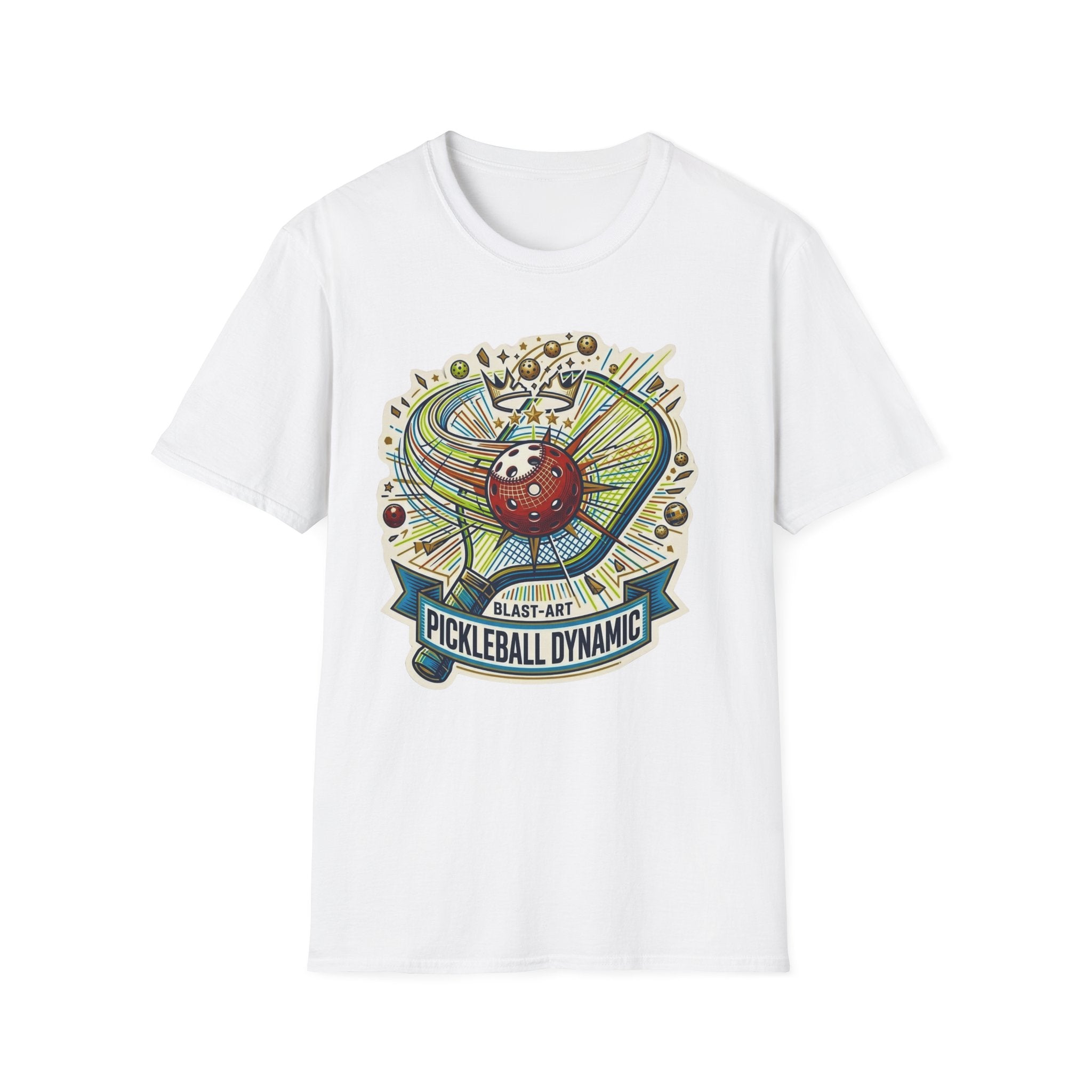 Dynamic Art Pickleball T-Shirt with modern athletic graphic