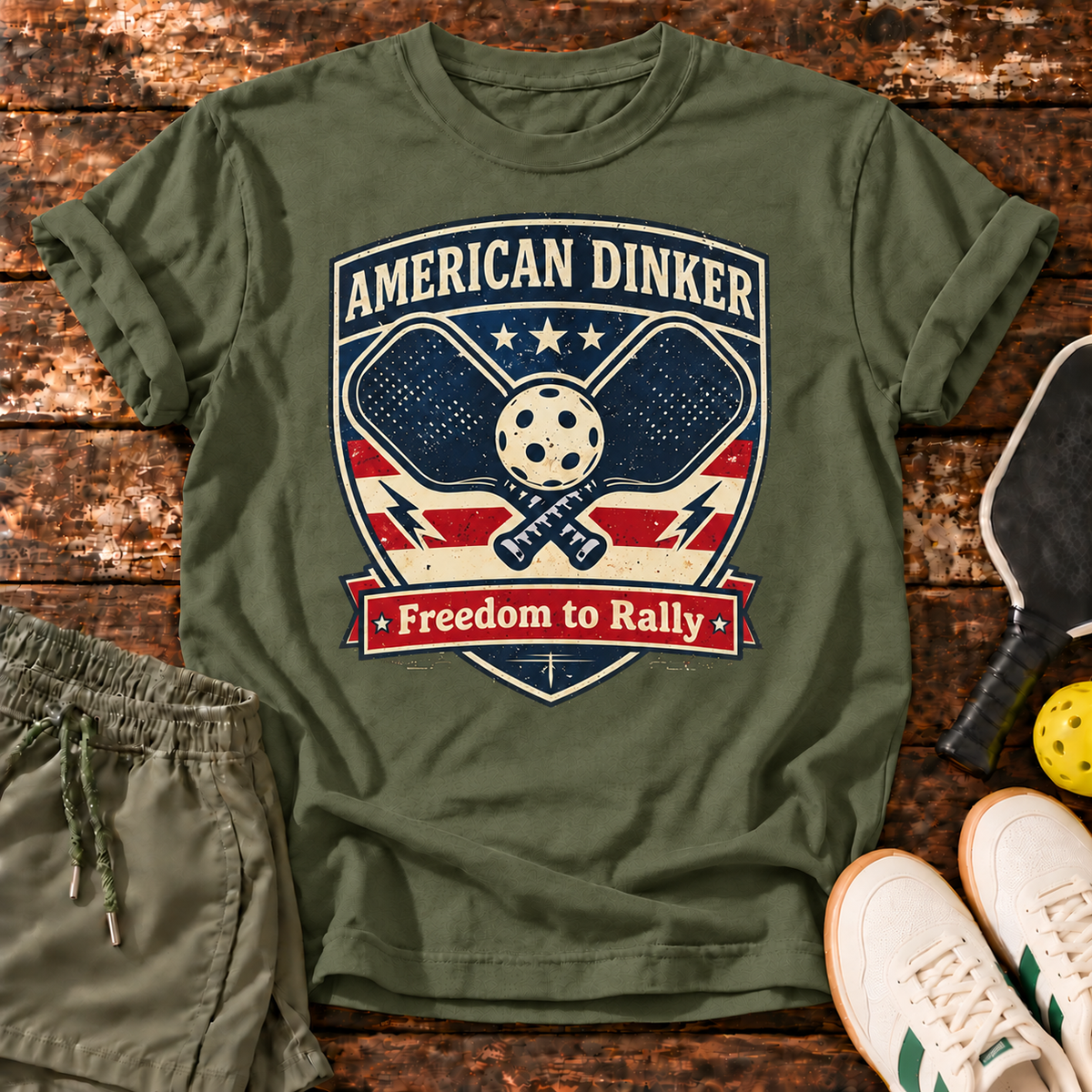 American Dinker T-Shirt — Military Green