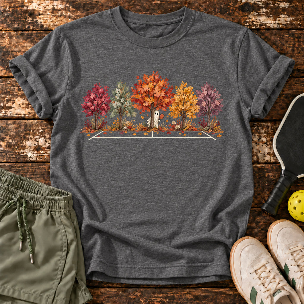 Autumn Court T-Shirt — Dark Heather — approved Dink Society mockup