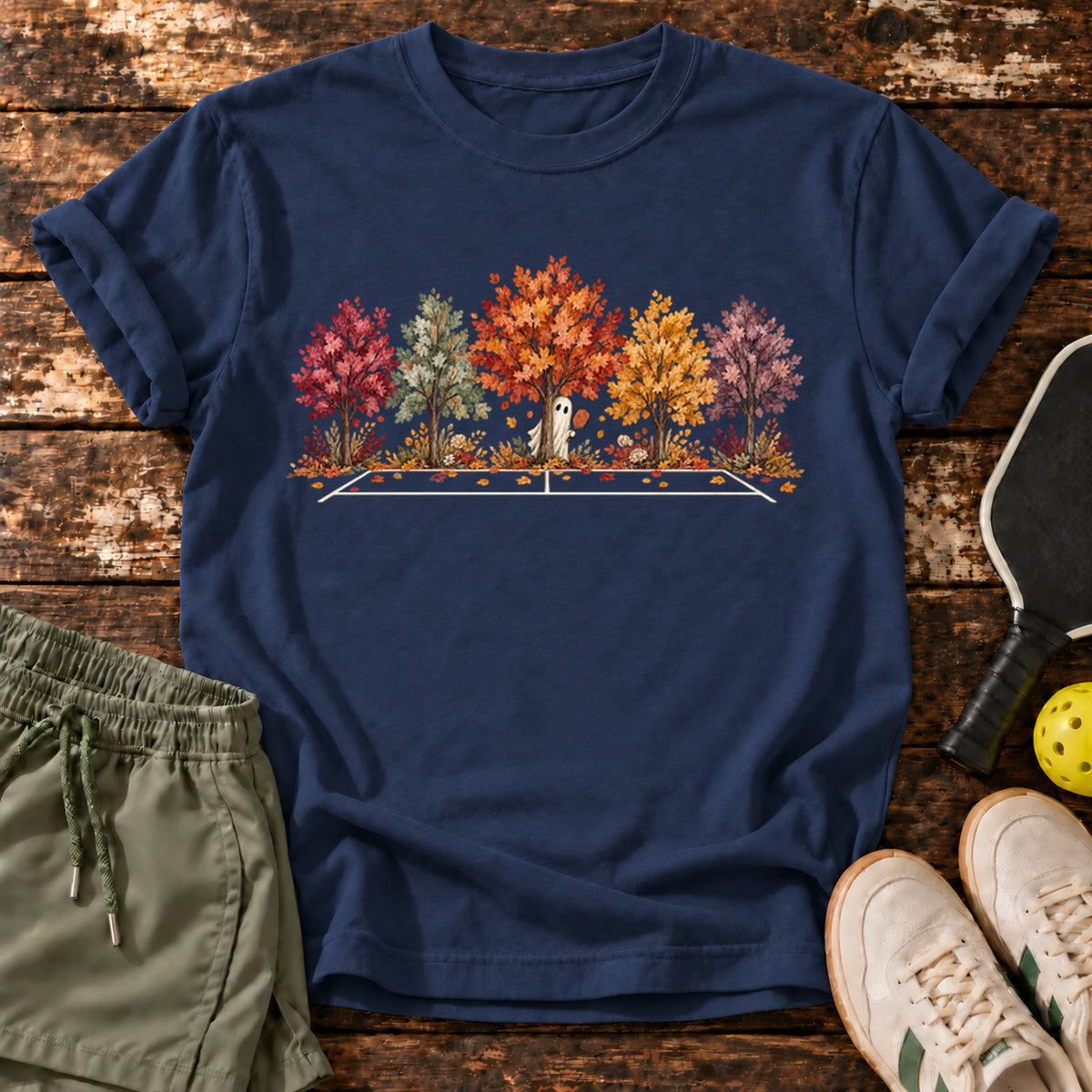 Autumn Court T-Shirt — Navy — approved Dink Society mockup