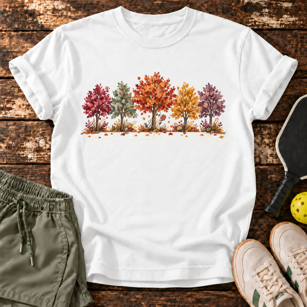Autumn Court T-Shirt — White — approved Dink Society mockup