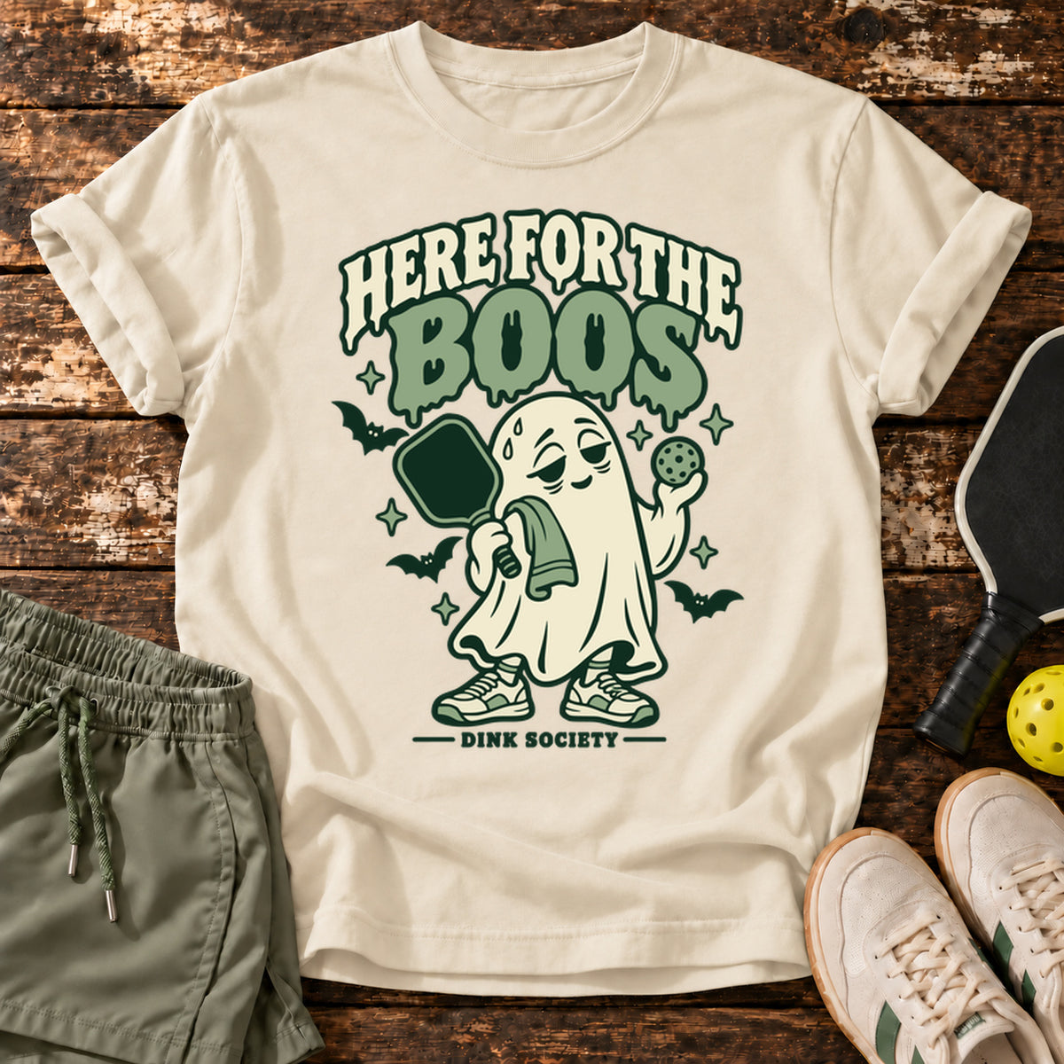 Court Boos T-Shirt — Natural — approved Dink Society mockup