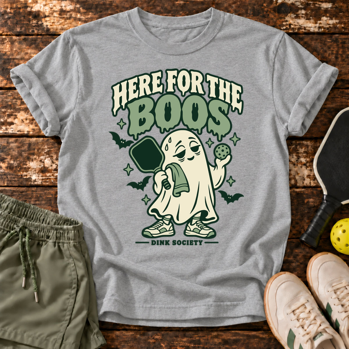 Court Boos T-Shirt — Sport Grey — approved Dink Society mockup