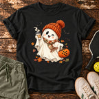 Cozy Ghost T-Shirt — Black — approved Dink Society mockup
