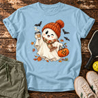 Cozy Ghost T-Shirt — Light Blue — approved Dink Society mockup
