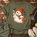 Cozy Ghost T-Shirt — Military Green — approved Dink Society mockup