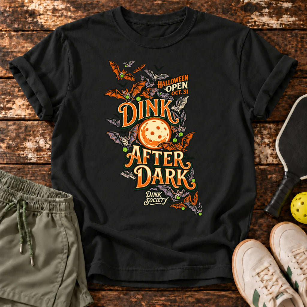 Dink After Dark T-Shirt — Black — approved Dink Society mockup
