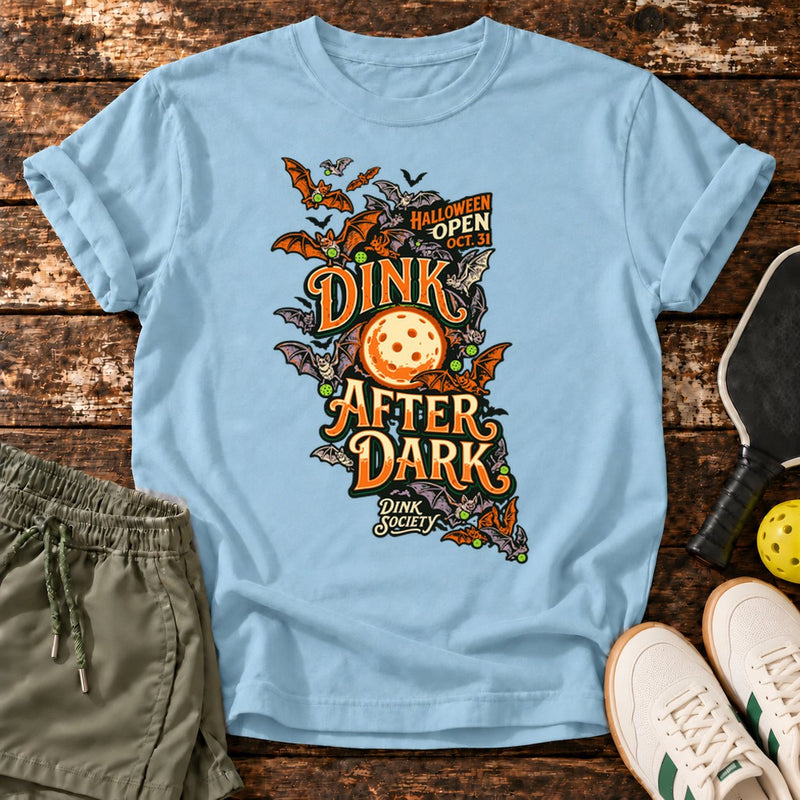 Dink After Dark T-Shirt — Light Blue — approved Dink Society mockup
