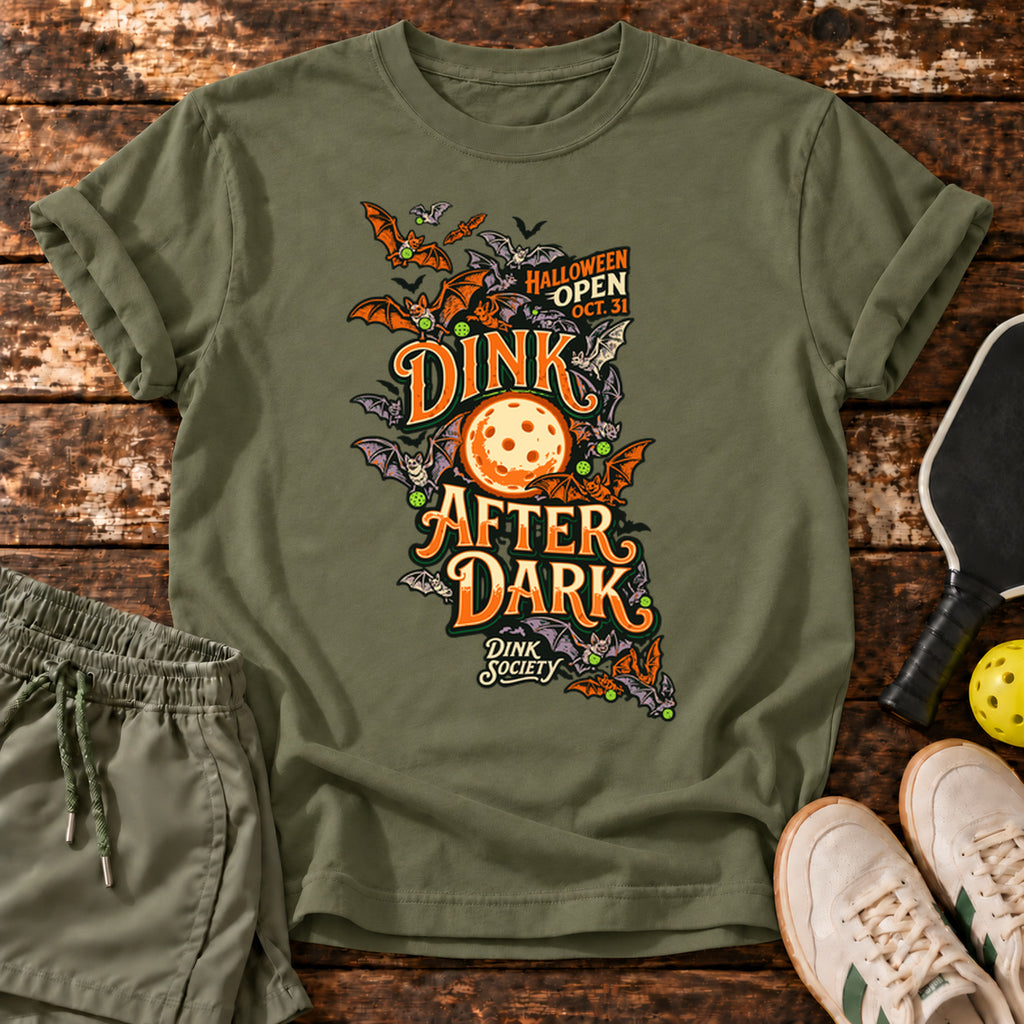 Dink After Dark T-Shirt — Military Green — approved Dink Society mockup