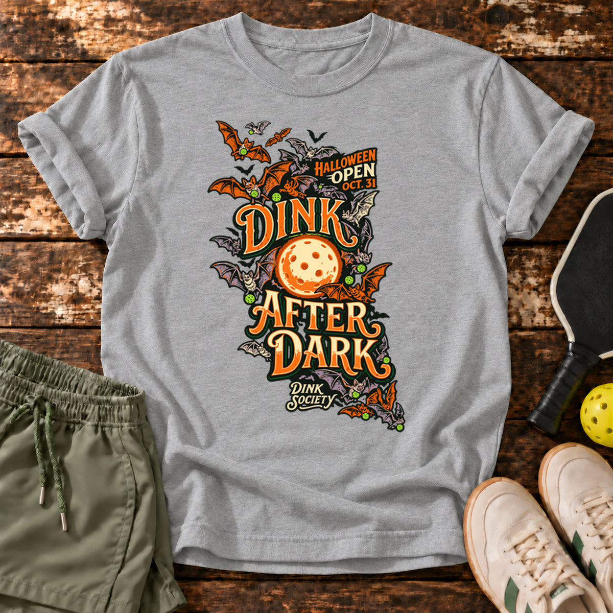Dink After Dark T-Shirt — Sport Grey — approved Dink Society mockup