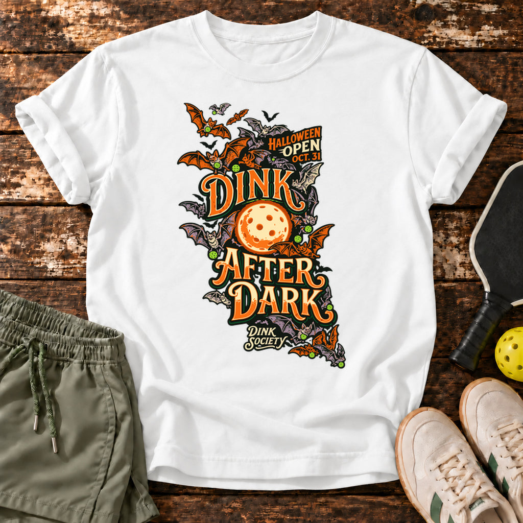 Dink After Dark T-Shirt — White — approved Dink Society mockup