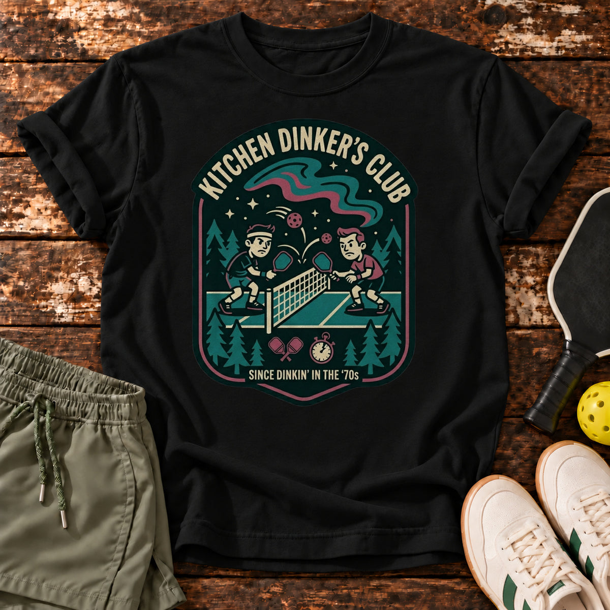 kitchen-dinkers T-Shirt – Black – Dink Society flat lay