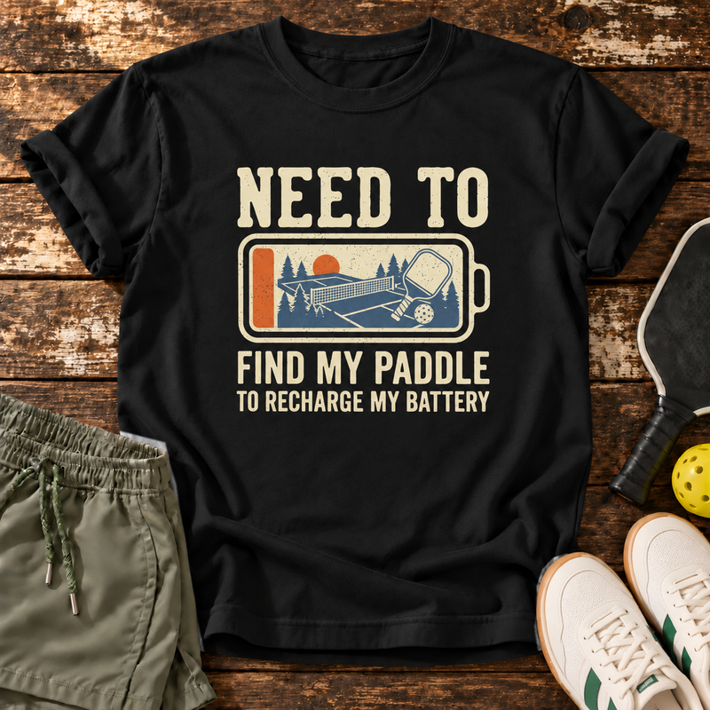 Paddle Search — Black — wooden flatlay