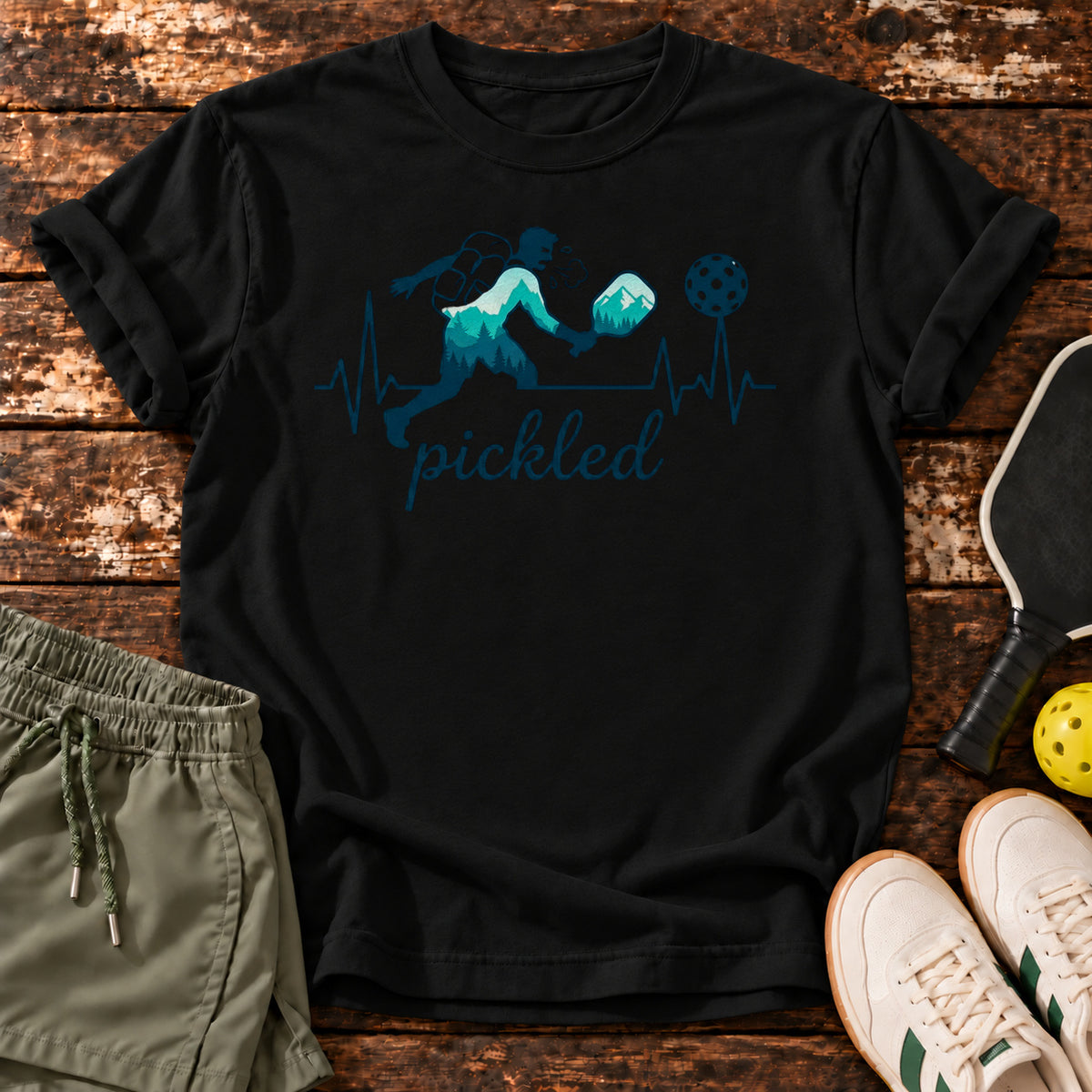 pickled T-Shirt – Black – Dink Society flat lay