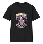 Resting Dink Face T-Shirt in Black, large front print; Printify size L preview