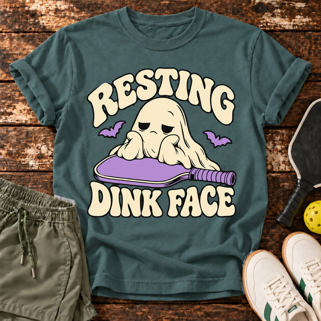 Resting Ghost T-Shirt — Blue Spruce — approved Dink Society mockup