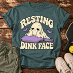Resting Ghost T-Shirt — Blue Spruce — approved Dink Society mockup