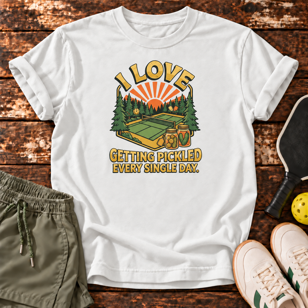 Getting Pickled T-Shirt — White — Dink Society master mockup